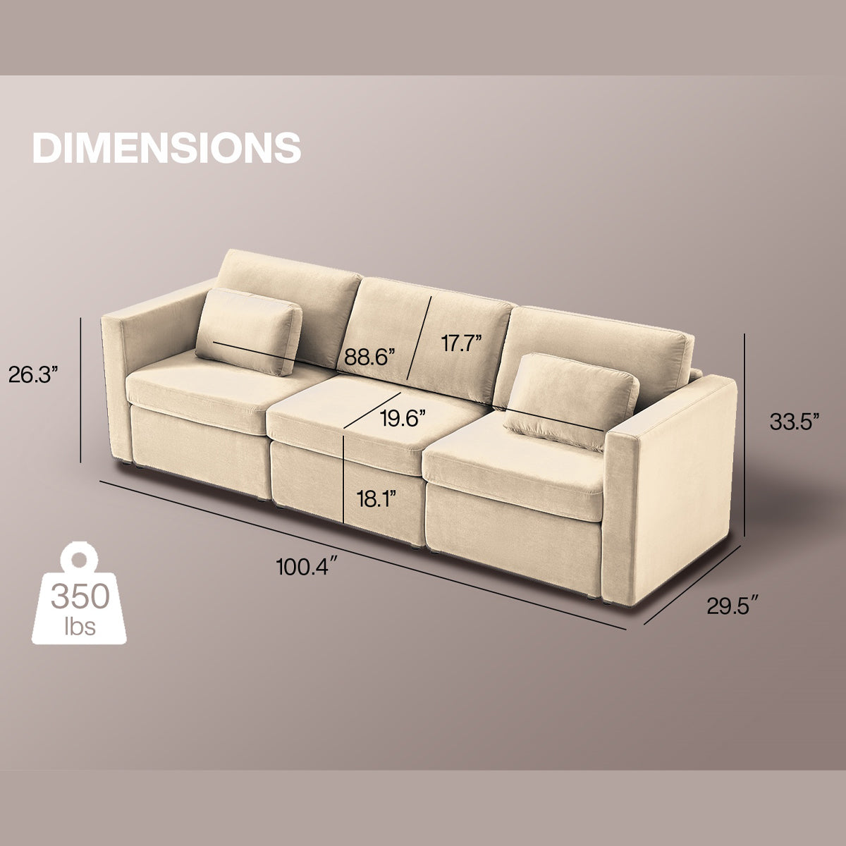 Modern Cotton Linen L Shape Sectional Sofa, Oversized Upholstery Sectional Sofa, Chaise Couch For Living Room Loft Apartment Office White 3 Seats Wood Primary Living Space Medium Duty Pine 3 Seat White Linen Medium Soft Cushion Back Minimalist,Modern