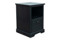 21 Inch One Drawer File Cabinet, No Assembly Required, C Finish Black Wood