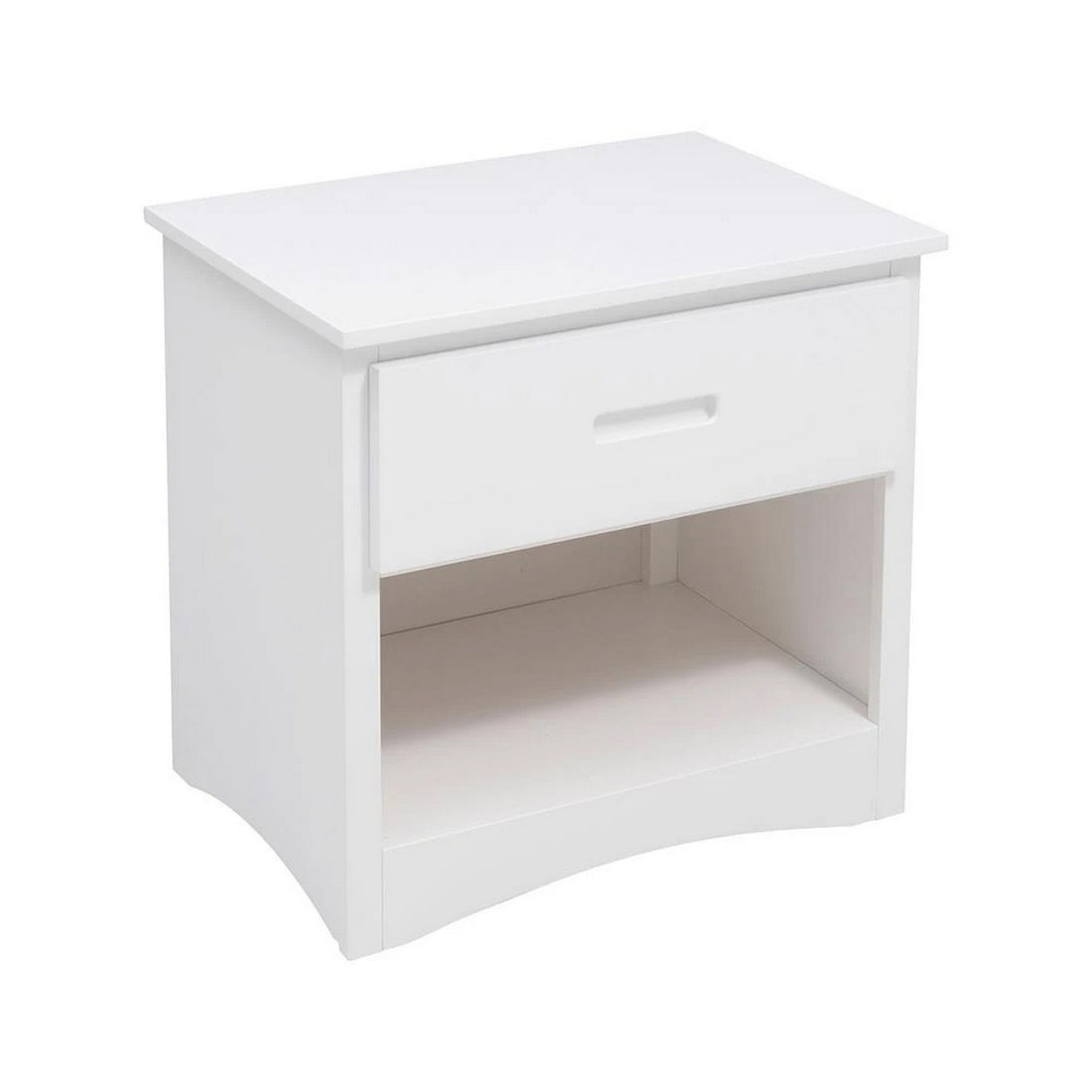 Wooden Night Stand With Bottom Shelf, White White Wood