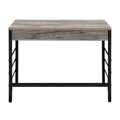 Light Weathered Oak And Black Writing Desk With 2 Drawers Black Brown Office Oak Wood Metal