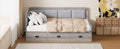 Twin Size Daybed With Three Drawers And Three Storage Compartments, Gray Twin Gray Mdf