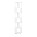 6 Tier Rotating Bookshelf, Floor Rack Simple Bookcase With Acrylic Plate Student Multi Function Creative Bookshelf For Living Room White Particle Board