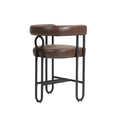 Coolmore Bar Stools Set Of 2, Modern Bar Stool With Back, Black Metal Frames, Upholstered Bar Stools For Kitchen Island, Pub, Club Dark Brown Pu Dark Brown Foam Pu Leather