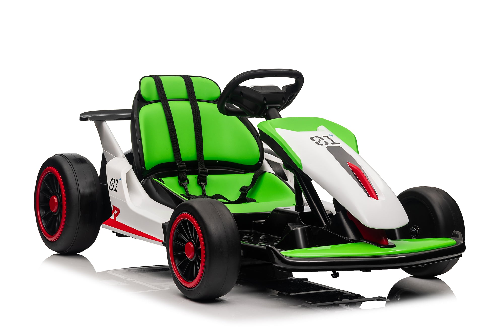 Ride On Go Kart For Kids, 24V7Ah Battery 150W*2 Motors, High Speed Drifting Car, Forward And Backward, Bluetooth, Slow Start Function,High Low Speeds,Music,Mp3,Usb, Horn,Max Load 110Lbs,Green Green