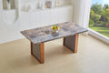 Faux Marble Mdf Dinning Table For 6 Or 8,Rectangular 70.8