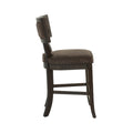 Set Of 2 Dining High Chairs With Fabric Upholstery Cushion, Espresso Solid Espresso Dining Room Dining Chairs Set Of 2 Rubber Wood