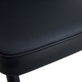 Table And Chair Set.Modern Rectangular Dining Table With Black Textured Stickers Glass Tabletop And Gold Plated Metal Legs.Paried With 4 Comfortable Chairs With Pu Seats And Black Metal Legs. Black Gold Seats 4 Glass Metal