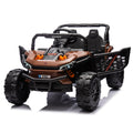 24V Kids Ride On Utv,Electric Toy For Kids W Parents Remote Control,Four Wheel Suspension,Low Start,Adjustable Speed,Multimedia Player,Early Education,Bluetooth,Rear Storage Space For Kids Aged 3 . Brown 50 99 Lbs Polypropylene