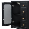 30 Inch Bathroom Vanity With A Soft Close Glass Door, Adjustable Shelves, And Three Drawers Black Bathroom Solid Wood Mdf Glass