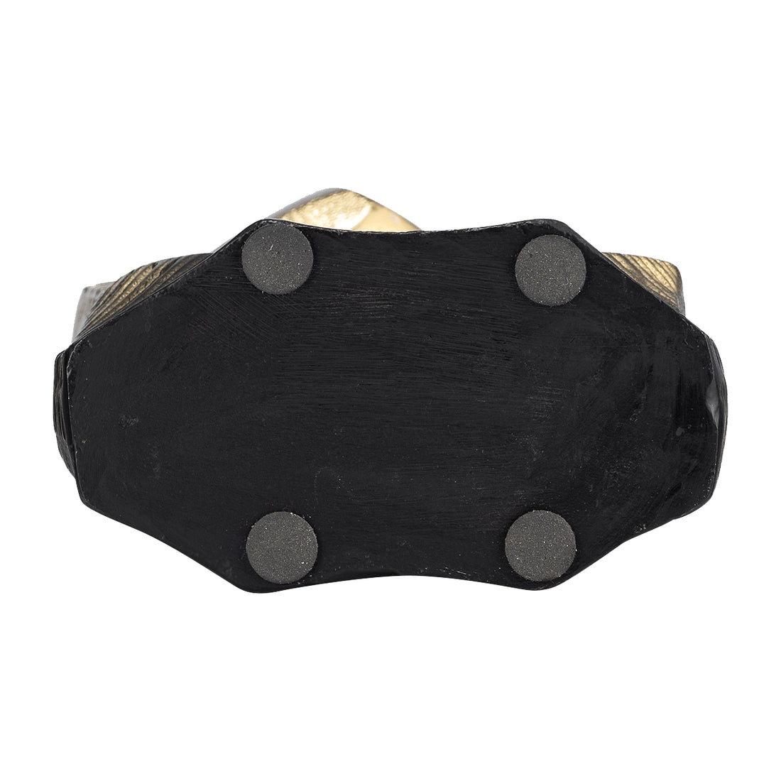 Kaya 16 Inch Classic Accent Metal Vase, Square Body, Narrow Top, Gold Black Gold Black Metal