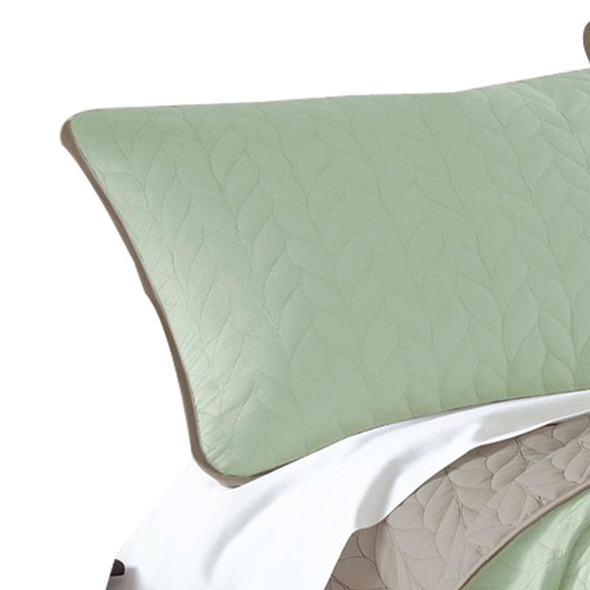 Eva 3 Piece King Microfiber Reversible Coverlet Set Quilted Gray Jade Green King Green Microfiber