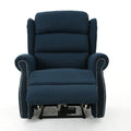 Power Recliner Navy Blue Fabric