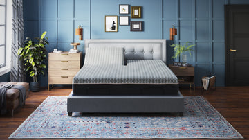 Copper Lux Hybrid 12" Split Top King Mattress With Copper Infused Contouring Memory Comfort Layer And Supportive Coil System Black Gray Foam Spring Split Top King