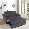 Modern Velvet Loveseat Futon Sofa Couch W Pullout Bed,Small Beautiful Seat Lounge Sofa With Adjustable Reclining Backrest,Toss Pillows, Pockets,Furniture For Living Room,3 In 1 Convertible Sleeper Sofa Bed Full Dark Gray Velvet