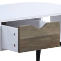 Halima White & Black Finish Coffee Table Black,White Metal,Synthetic Wood