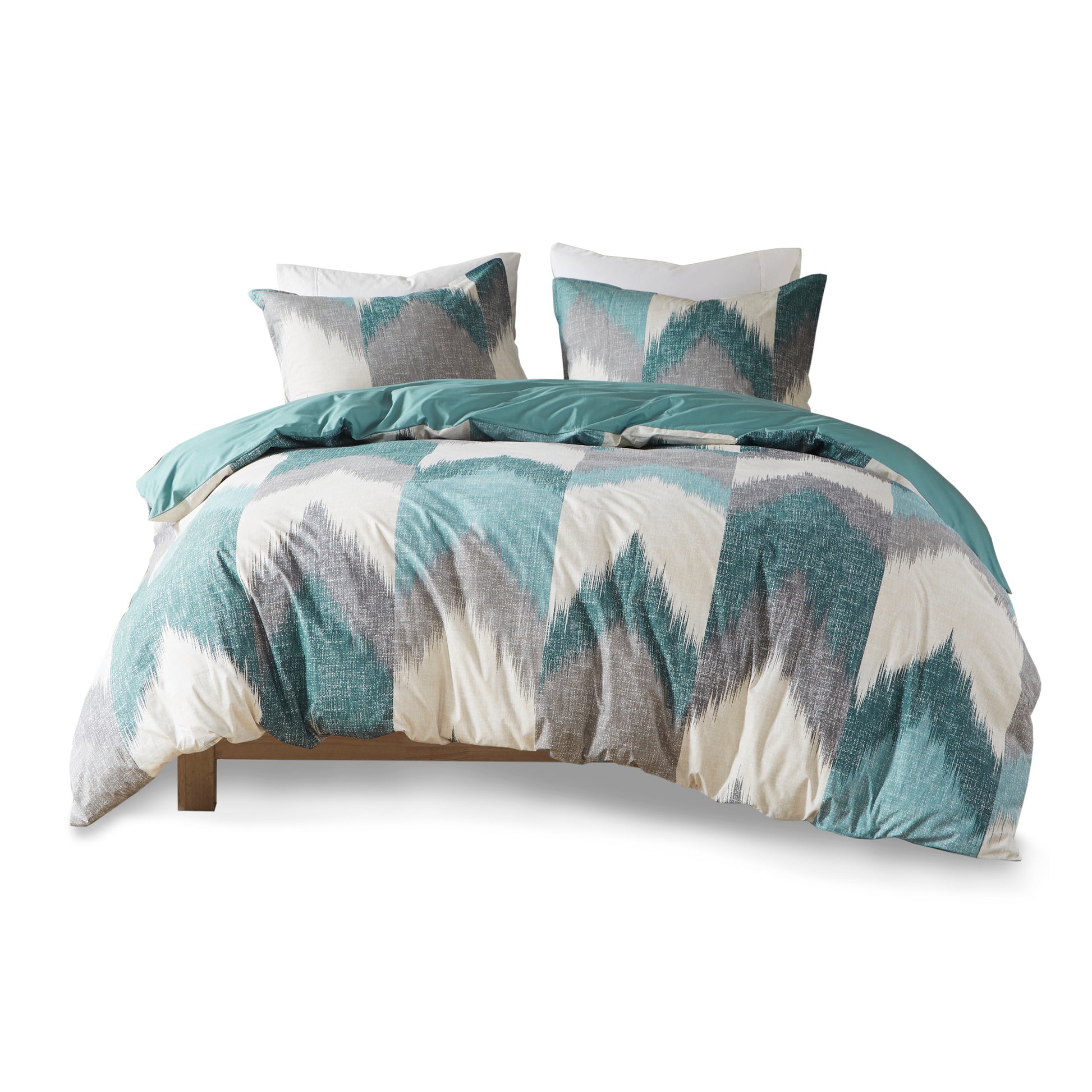 3 Piece Duvet Cover Mini Set Queen Multicolor Cotton