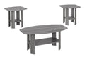 Table Set, 3Pcs Set, Coffee, End, Side, Accent, Living Room, Grey Laminate, Transitional Grey Particle Board