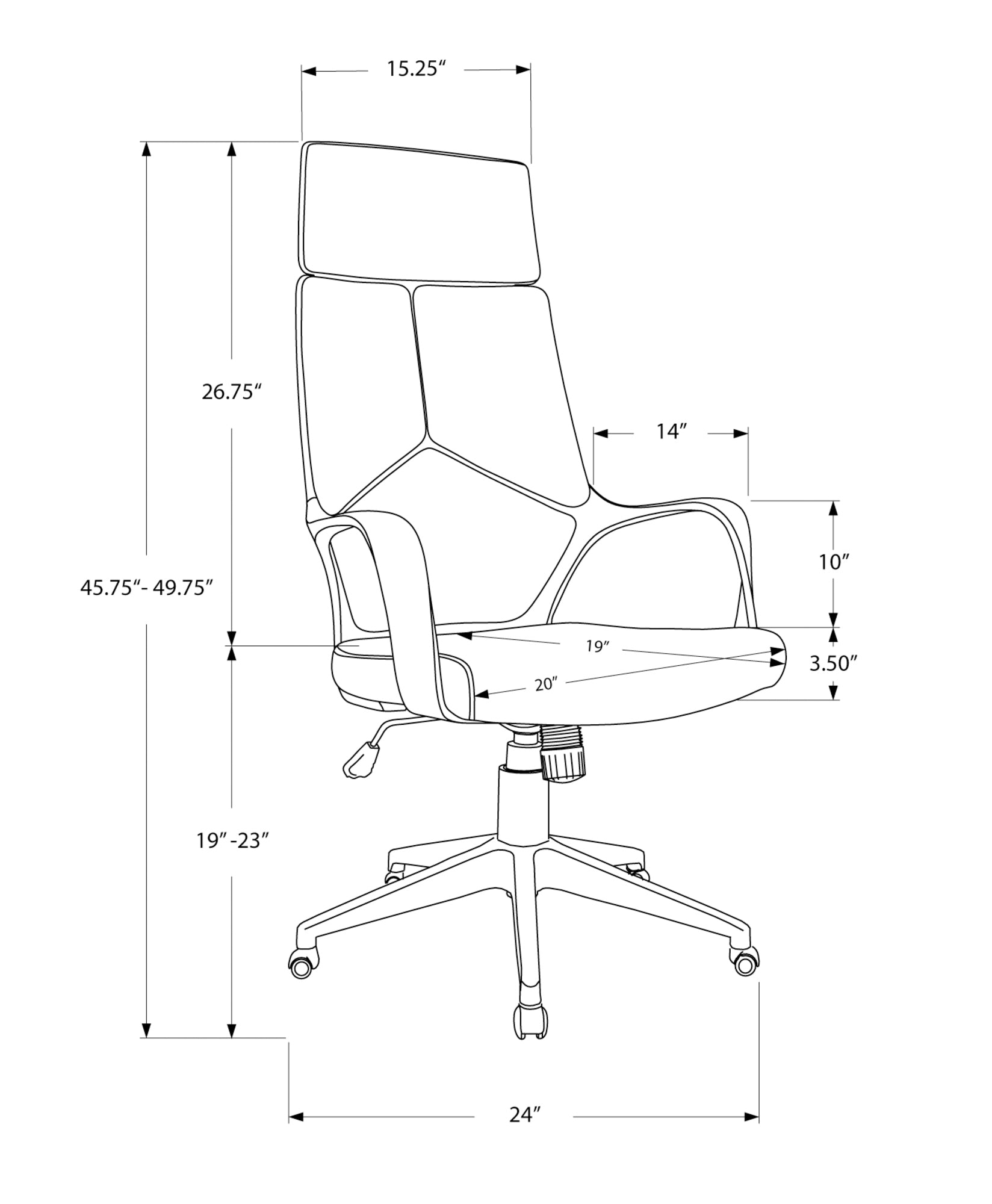 Office Chair, Adjustable Height, Swivel, Ergonomic, Armrests, Computer Desk, Work, Grey Mesh, White Metal, Contemporary, Modern White Foam Polyester