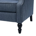 One And Half Seater Recliner Navy Blue Fabric