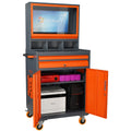 Industrial Pc Cabinet Mobile Metal Computer Cabinet Deep Cabinet Can Accommodate Up To 27 Inch Monitor Gray Abs Steel Q235