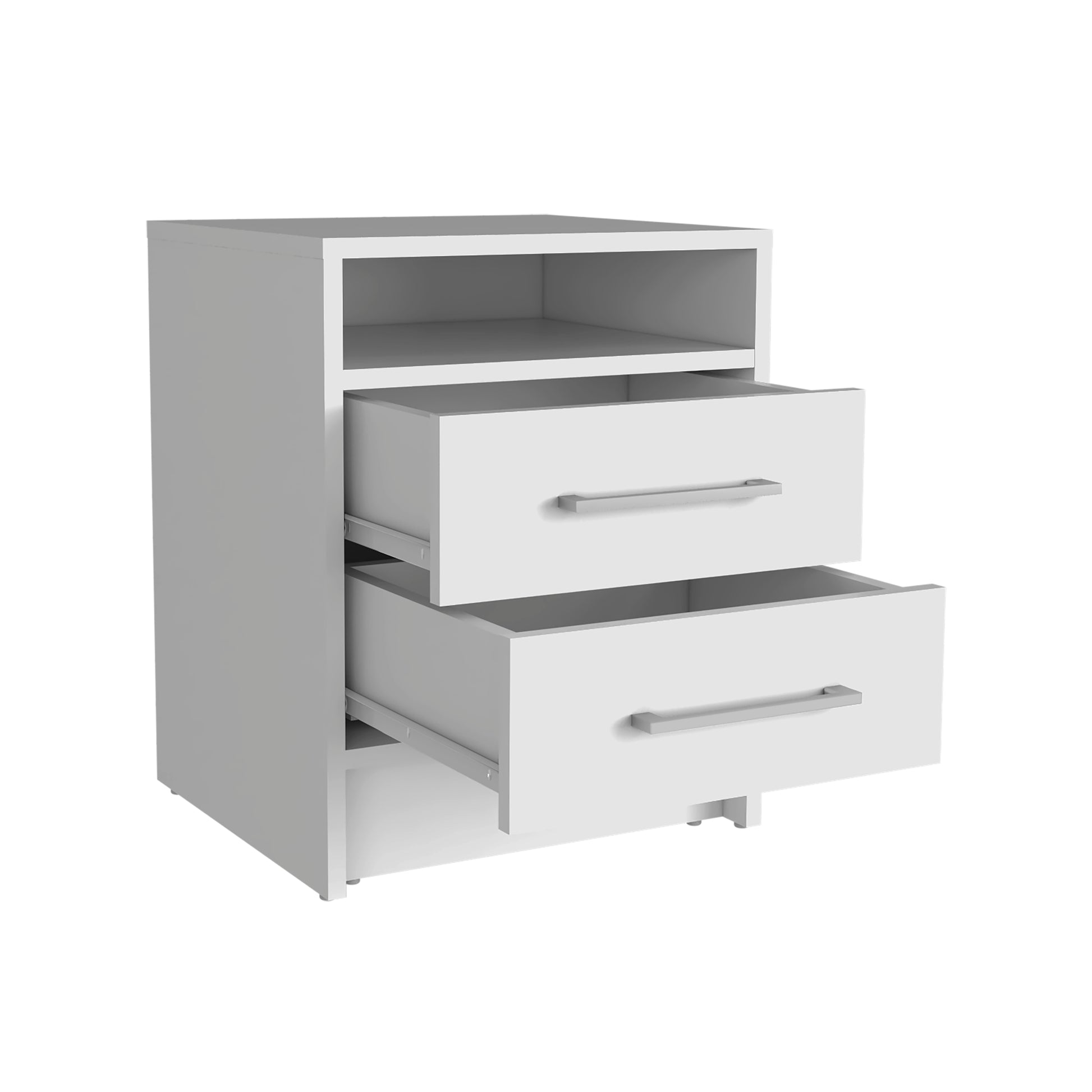 Nightstand Chase, Bedroom, White White 2 Drawers Bedroom Modern Engineered Wood