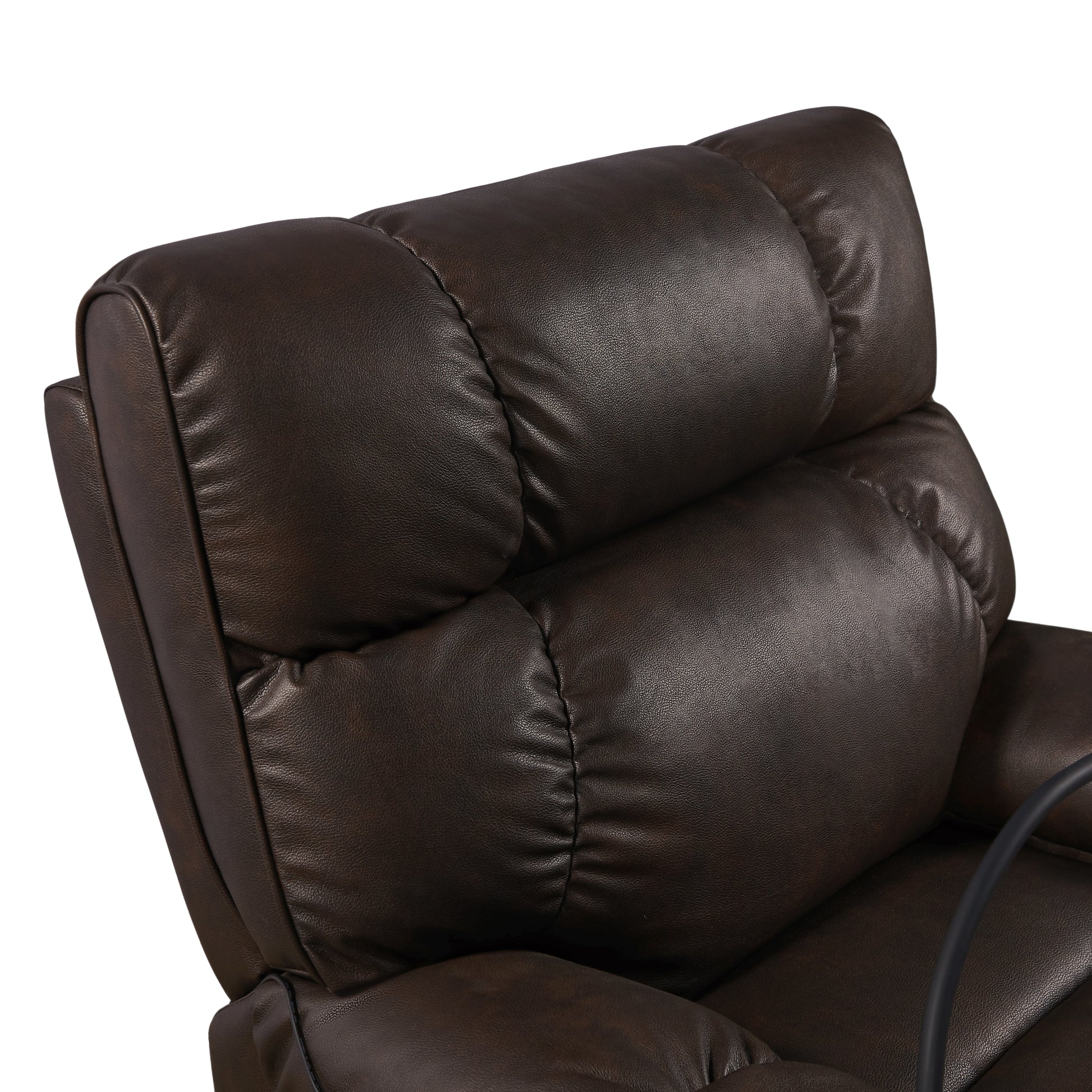 Recliner Chair With Phone Holder,Electric Power Lift Recliner Chair With 2 Motors Massage And Heat For Elderly, 3 Positions, 2 Side Pockets, Cup Holders Brown Faux Leather Power Remote Metal Primary Living Space American Design Eucalyptus Foam Bonded