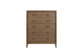 5 Drawer Dresser In Latte Finish Light Brown Solid Wood Mdf