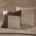7 Piece Faux Suede Comforter Set Beige Queen Queen Beige Polyester