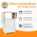 Ironing Board With Storage Cabinet 1 2 Shelves Antique White White American Design Solid Wood Mdf