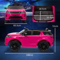 Qaba Land Rover Discovery Sport Licensed 12V Kids Ride On Car, Battery Powered Kids Electric Car With Remote Control, Soft Start, Led Lights, Music Horn, 3 Speeds, Pink Pink Plastic