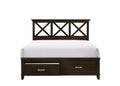 Queen X Storage Bed Mahogany Solid Wood Mdf