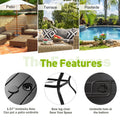 5Pcs Outdoor Dining Set, Square Metal Dining Table And 4 Textilene Dining Chairs, With 1.57