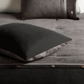 7 Piece Faux Suede Comforter Set Grey Queen Queen Grey Polyester