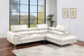 White Color Sectional Couch 2Pc Set Living Room Furniture Faux Leather Right Facing Chaise And Left Facing Sofa Metal Legs White Faux Leather Primary Living Space Classic,Contemporary,Modern L Shaped Faux Leather,Metal,Solid Wood 5 Seat