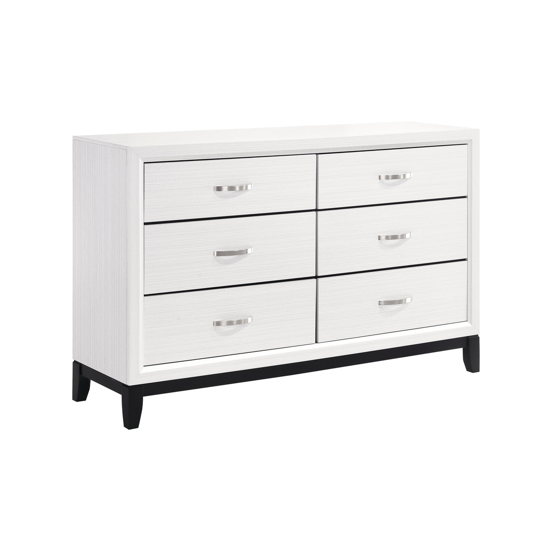 Modern Contemporary White Finish Storage Dresser Of 6X Drawers 1Pc Wooden Bedroom Furniture White Wood