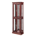 Curio Cabinet Lighted Curio Diapaly Cabinet With Adjustable Shelves And Mirrored Back Panel, Tempered Glass Doors Cherry, 6 Tier , E26 Light Bulb Not Included Cherry Mdf