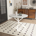 42.13'' Modern Cross Leg Round Dining Table, White Marble Top Occasional Table, Two Piece Removable Top, Matte Finish Iron Legs White Mdf Metal