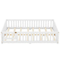 Full Size Bed Floor Bed With Safety Guardrails And Door For Kids, White Old Sku: W158090689 Full White Pine