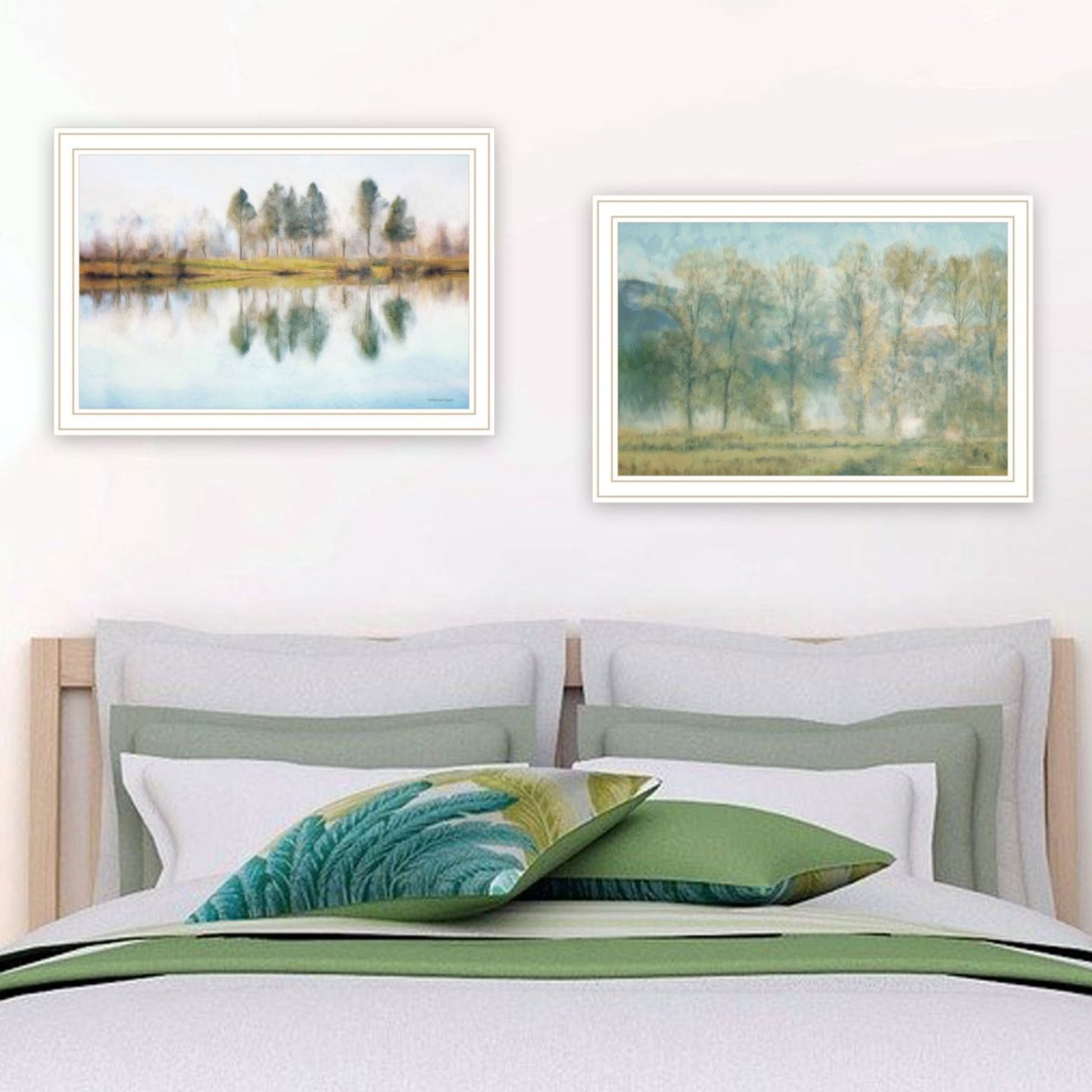 "Peaceful Lake Reflection" Framed Wall Art For Living Room, Wall Art Print For Home Decor, Bedroom Wall Art By Bluebird Barn Multicolor Wood Paper