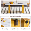 Modern Minimalist Tempered Glass With Sticker Desktop Coffee Table And Dining Table, Paired With Golden Mdf Decorative Columns. Computer Desk. Game Table. Ct 1546 Golden Mdf Glass