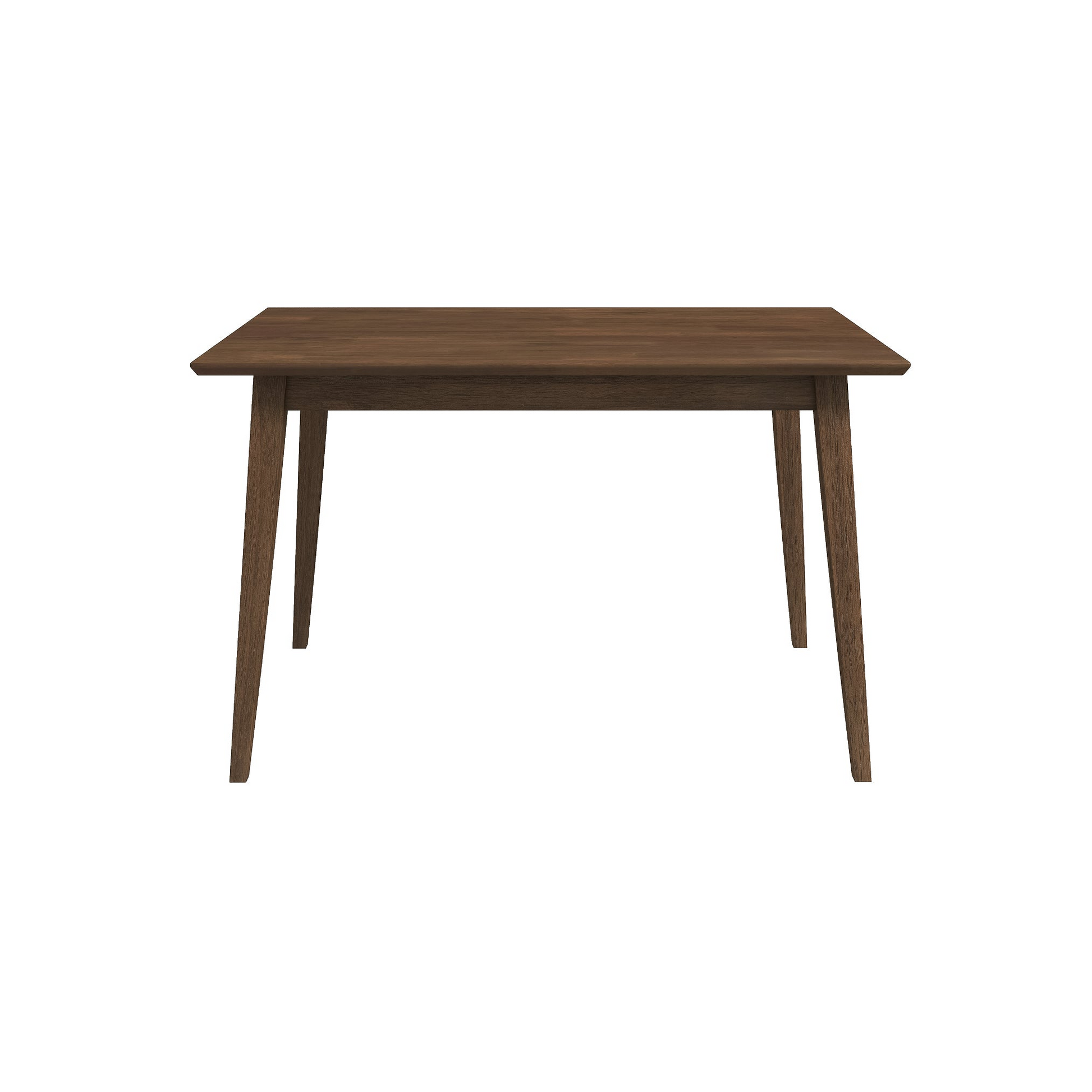 Levi Modern Style Solid Wood Rectangular Dining Kitchen Table 47" Brown Seats 4 Brown Dining Room Mid Century Modern Walnut Rectangular Solid Wood