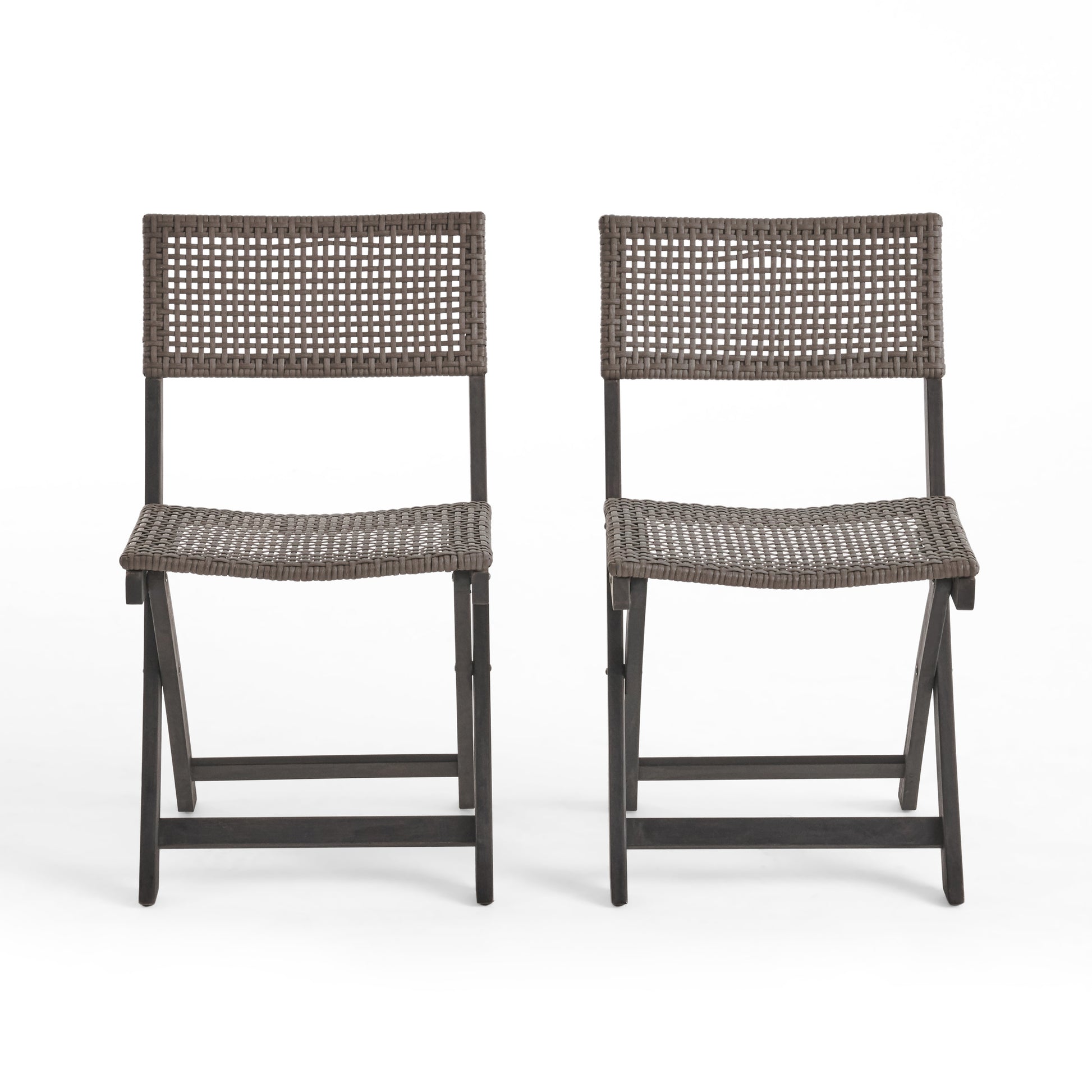 Hillside Bistro Chair,Set Of 2 Grey Brown Wood