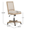 Swivel&Lift Office Chair Beige Natural Fabric