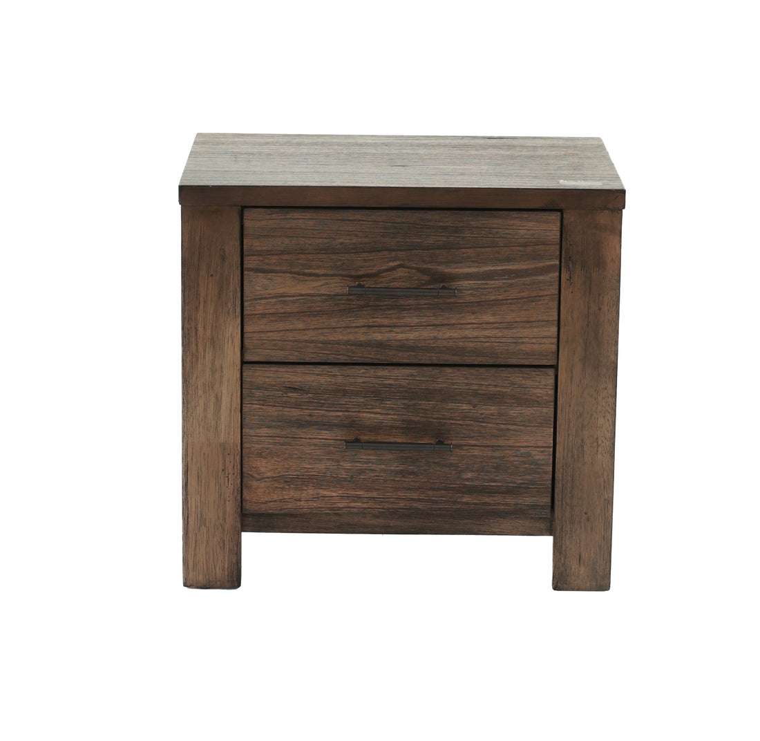 Oak Finish 1Pc Nightstand Wooden Bedside Table 2X Drawers Storage Bedroom Furniture Oak 2 Drawers Bedroom Bedside Cabinet Contemporary,Modern,Transitional Rubberwood Easy Assembly Oak Particle Board