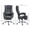 Vinsetto Microfiber Office Chair, High Back Computer Chair With 6 Point Massage, Heat, Adjustable Height And Retractable Footrest, Dark Blue Rock Grey Polyester