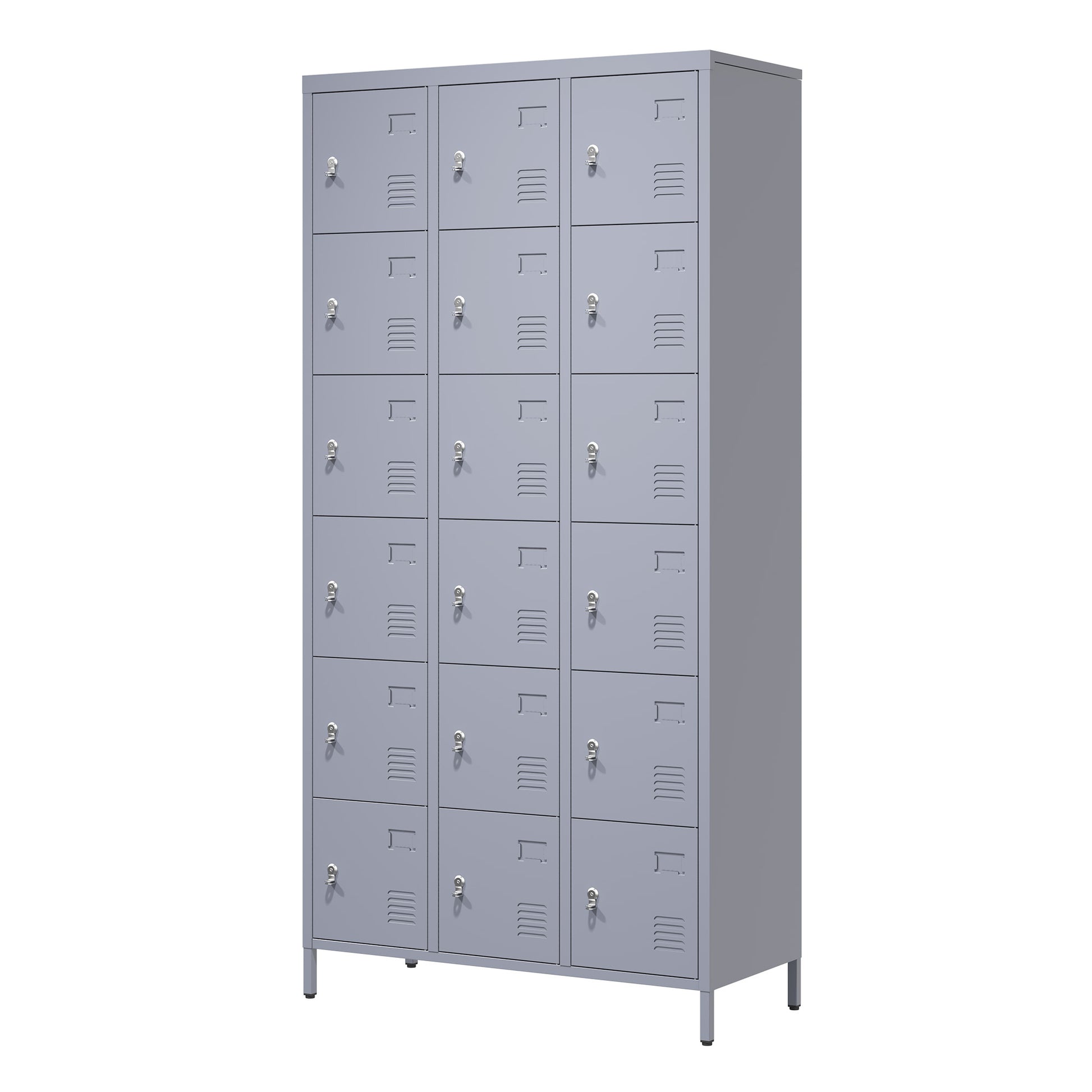 18 Door 72"H Metal Lockers With Lock For Employees,Storage Locker Cabinet For Home Gym Office School Garage,Easy Assembly,Gray 5 Or More Spaces Gray Primary Living Space Door Locks Modern Metal