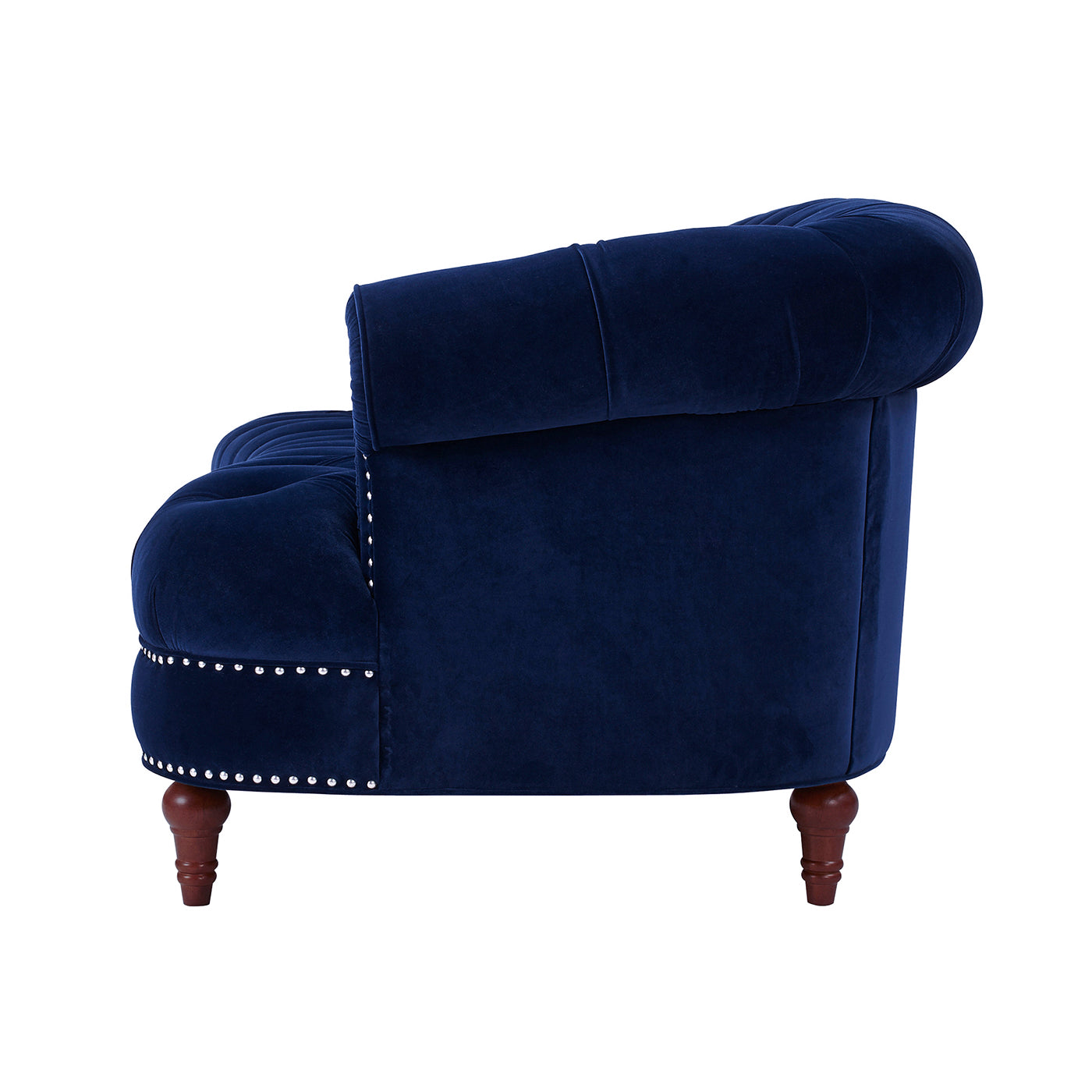 La Rosa Victorian Chesterfield Tufted Sofa, Navy Blue Velvet Navy Blue Foam Velvet 3 Seat