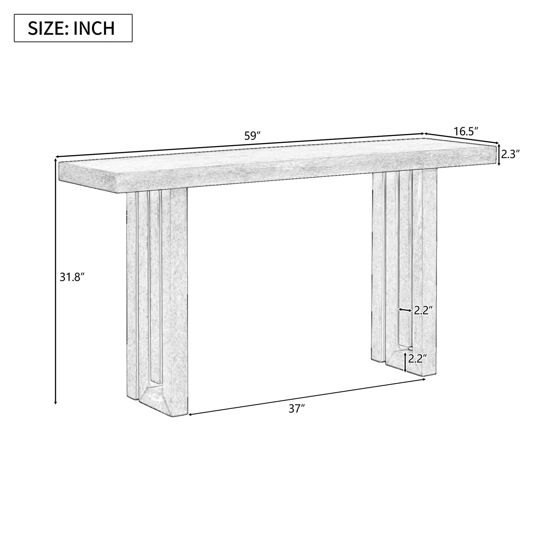 Uniquely Designed Oak Veneer Console Table With Distinctive Side Shapes, Suitable For Entryway, Hallway, Living Room, Foyer, Corridor Natural Mdf