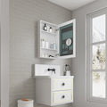 20'' W X 30'' H Bathroom Mirror Medicine Cabinet Wooden Door Medicine Cabinets For Bathroom, Wall Mounted Recessed Or Surface, Bathroom Mirror With Storage, Right Opening Door White Engineered Wood