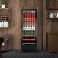 Commercial Display Refrigerator, Upright Swing Glass Door Merchandiser Fridge With Led Lightning, Reach In Beverage Cooler For Shop Restaurant, Etl Approved, 8 Cu. Ft, Black Black Steel